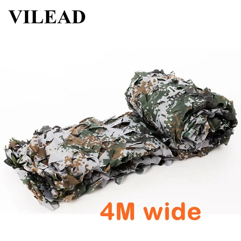 

VILEAD 4M Wide Woodland digital Camouflage Net Camo Netting for Car Covers Beach Sunshade Pergolas Netting Roof Netting Gazebo