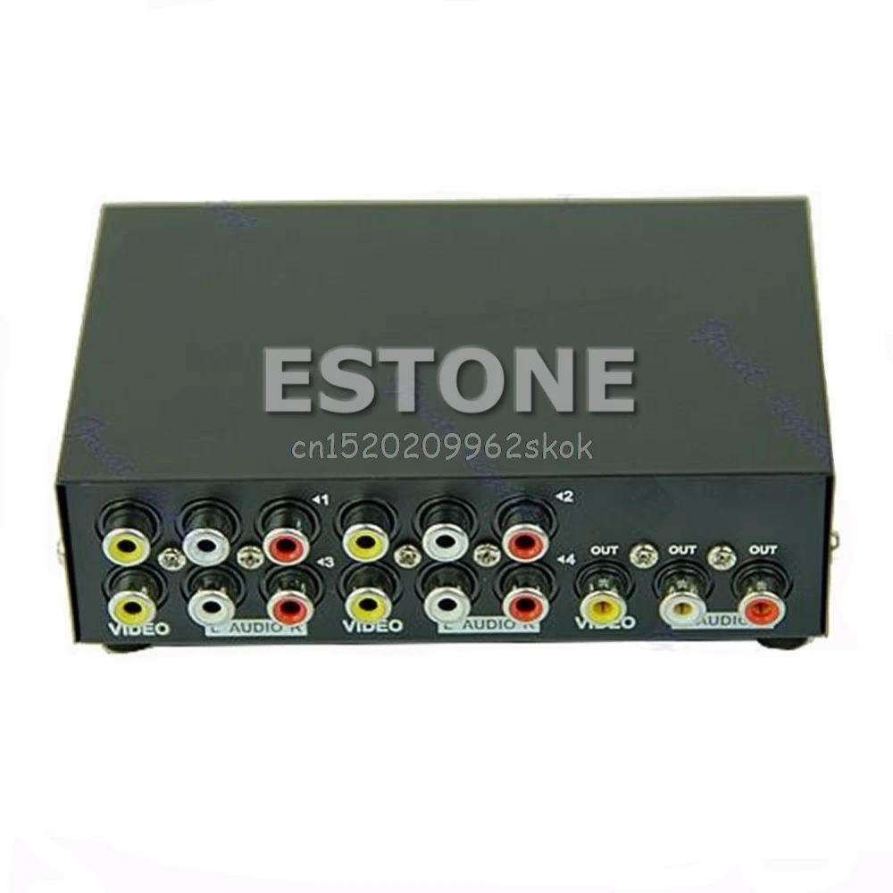 4 Port Input 1 Output Video Audio AV RCA Switch Switcher Selector Box #H029# 4 Port Input 1 Output Video Audio AV RCA Switch Switcher Selector Box #H029#