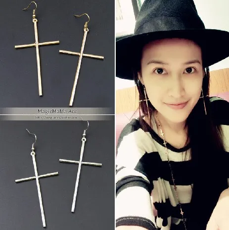 2016-Simpler-Fashion-Cross-Earrings-For-Women-Pendientes-Cruz-Cool-Xmas-Gift-Girls-Lady-ZRA