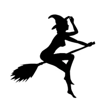 12 11CM FUNNY SEXY WITCH LADY GIR Sexy Witch Lady Car Stickers Car Sticker Decals Black