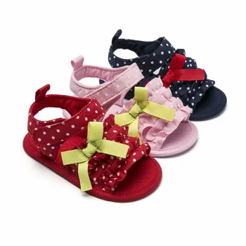 

Summer Baby Girl Sandals Baby Shoes Cotton Bow+Wave Floral Shoes Baby Girl Shoes Sandals Fashion Casual Girl Sandals 0-18M