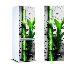3D Fridge Sticker Green Bamboo Refrigerator Dishwasher Door Cover Kitchen Home Decoration Accessories Modern Wall Stickers