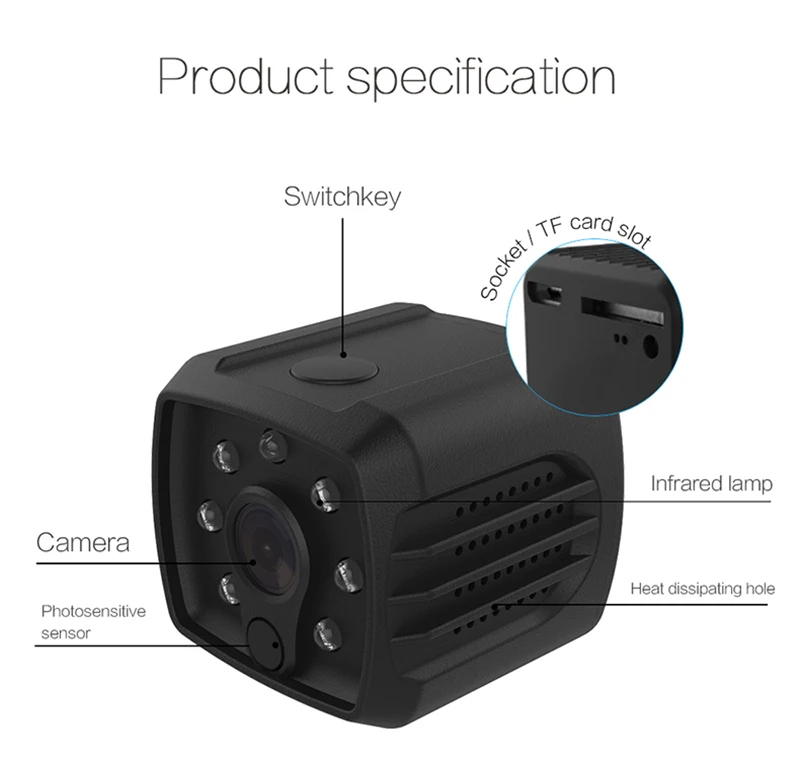 New H7 Mini WIFI Camera Sport Acrion Cam AP IP cctv Camera Wide Angle H.264 IR Night Vision Motion Detect Alarm Camcorder