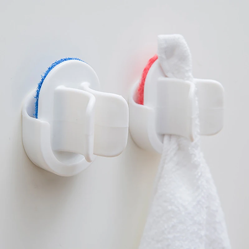 1PC Plastic Storage Holder Rack Hook Towel Hanger Hooks 2 In 1 Kitchen Bathroom Cleaning Brush Cleaner | Дом и сад