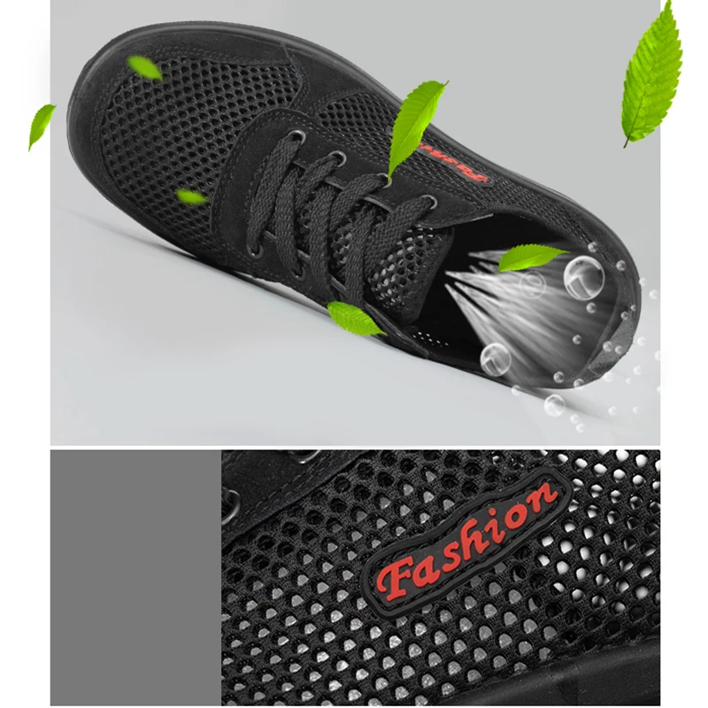 Новинка года; летние мужские повседневные сандалии для работы с защитой от проколов; легкая защитная обувь из сетчатого материала