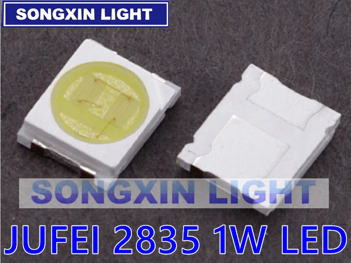 

100pcs JUFEI LED Backlight 1210 3528 2835 1W 6V 96LM Cool white LCD Backlight for TV TV Application 01.JT.2835BPWS2-C