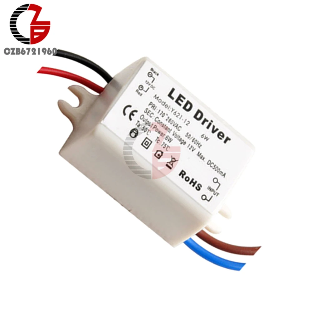 Dc 12v 6w High Power Led Driver Constant 50-60hz 500ma Ac 220v For Led Strip Light - Instrument Parts & Accessories - AliExpress