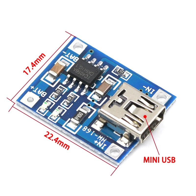 10Pcs Micro USB 5V 1A 18650 TP4056 Lithium Battery Charger Module Charging Board With Protection Dual Functions 1A Li-ion