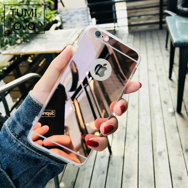 

Luxury Plating Mirror Phone Case For iPhone X 10 Soft TPU Silicon Back Cover Ultra Thin For iPhone 4 4s 5 5S SE 6 6S 7 8 Plus