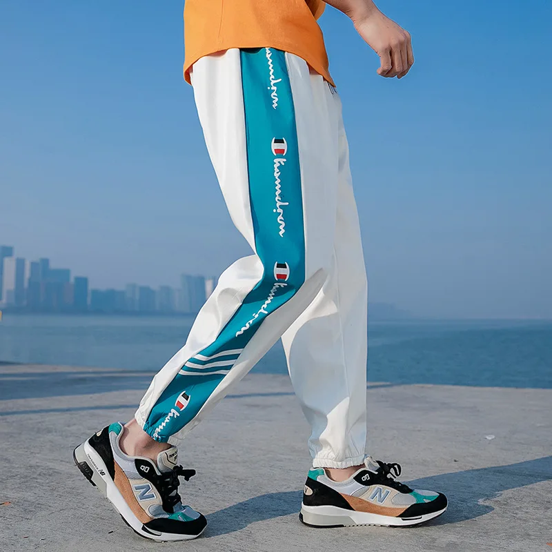 

Zogaa Casual Men's 2019 New Men's Casual Pants Street Ins Color Matching Loose Beam Foot Sports Pants Hot Regular Sweatpants