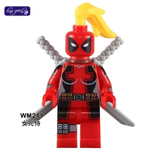 Haogaole 100 шт. WM211 пользовательские She-Deadpool галерея леди Дедпул от Marvel супер герой строительные блоки Набор Модель игрушки для детей