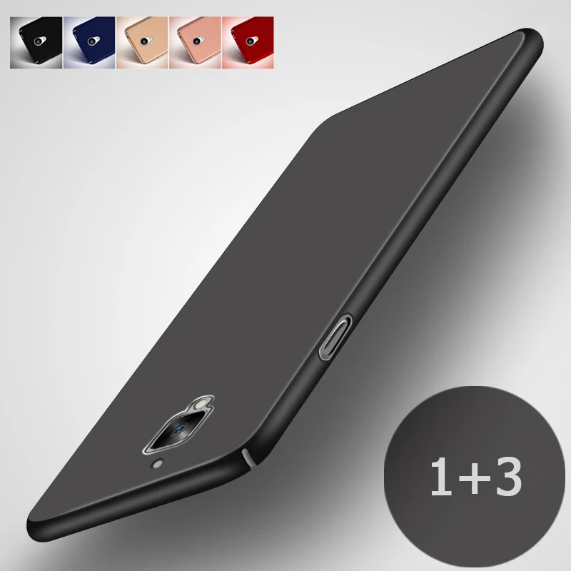 

Hard PC Cases for OnePlus 3 3t Case Flip Oneplus3 Back Cover for oneplus3t 1+3t A3003 Phone Fundas Accessories Pure Color Black