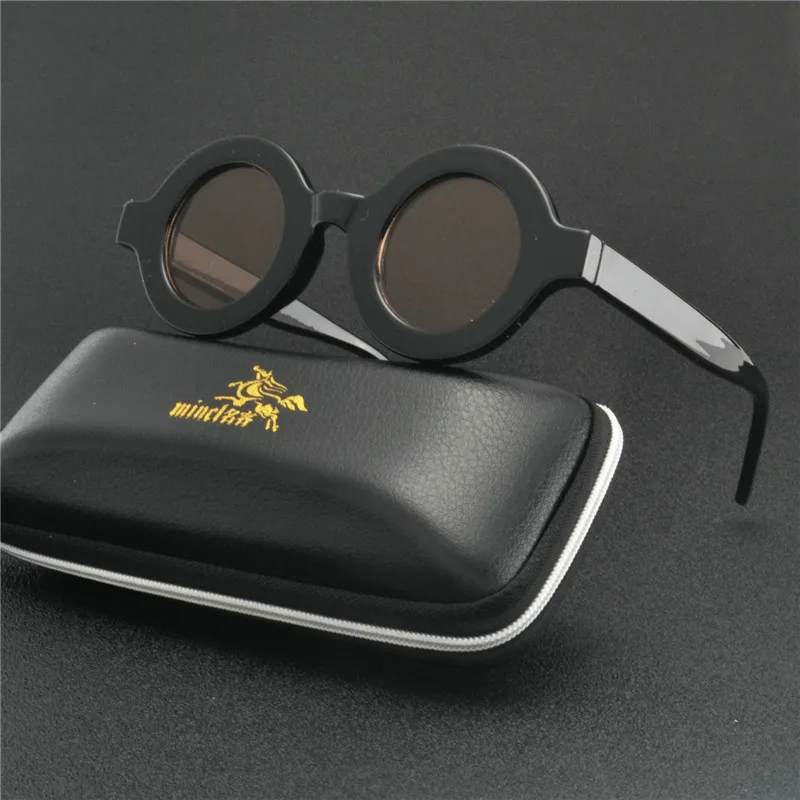 Новые маленькие круглые солнцезащитные очки Женские винтажные брендовые дизайнерские маленькие черные коричневые Солнцезащитные очки женские Модные леопардовые солнцезащитные очки FML