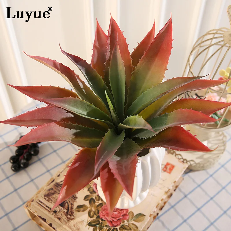 Luyue, высокое качество, искусственная кожа, искусственные влагозапасающие растения, алоэ, современный цветок, дерево, имитация, искусственный домашний декор, садовые растения большого размера