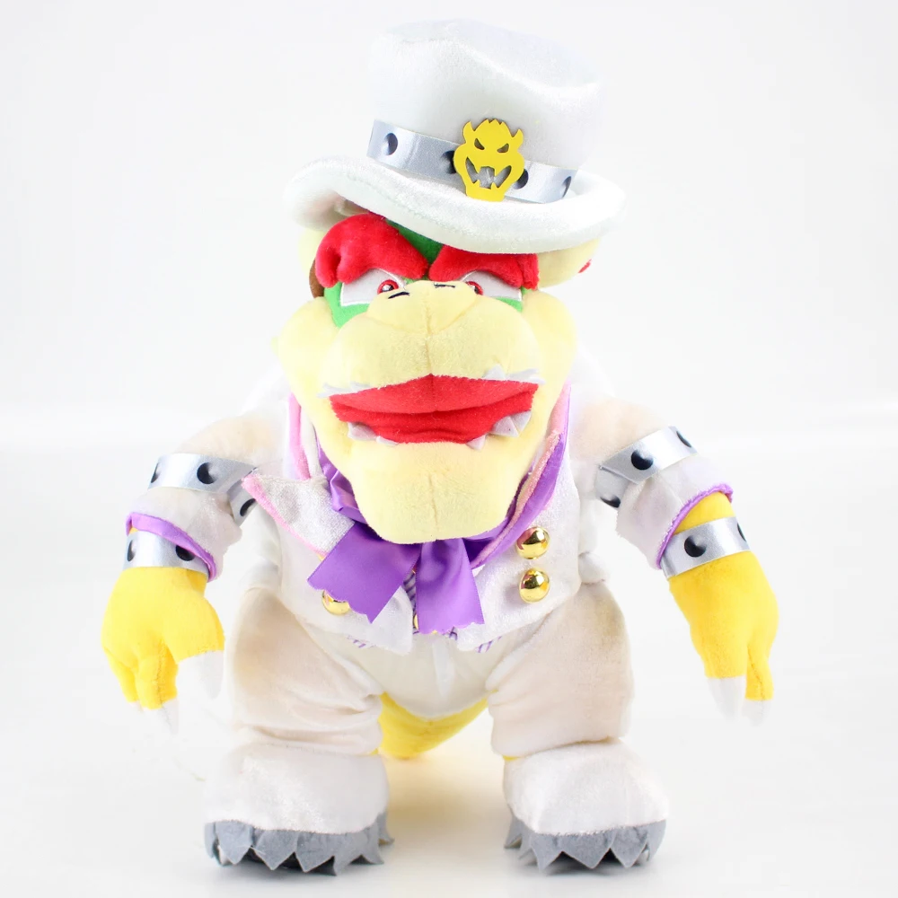

32cm Super Mario Odyssey Plush Toy Koopa Bowser Turtle in White Suit Soft Stuffed Dolls for Children
