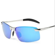 Moda Para Hombre Polarizadas gafas de Sol Sin Montura Rectángulo Deporte Hombres Revestimiento de Espejo de Conducción Gafas de Sol Hombre Gafas de sol Gafas de sol Oculos