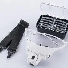 Светодиодная лампа с увеличительным стеклом очки увеличение ресниц очки ручной 5 линз Лупа очки(1x, 1.5x, 2x, 2.5x, 3.5x