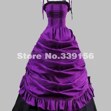 Лидер Продаж Благородный Спагетти ремень готический, викторианской эпохи платье фиолетового цвета для девочек Southern Belle Платья для вечеринок викторианское бальное платье