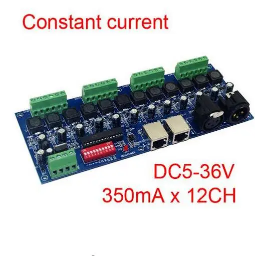 

350ma constant current 12 channel dmx 512 dimmer LED DMX512 decoder&RJ45 XRL 3P