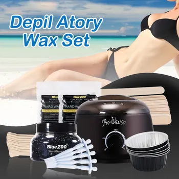 

Hair Removal Kit 1pcs Wax Warmer + 350g Wax Beans + 20pcs Waxing Applicators + 5pcs Bowls + 5pcs Nose Wax Sticks for Men Women