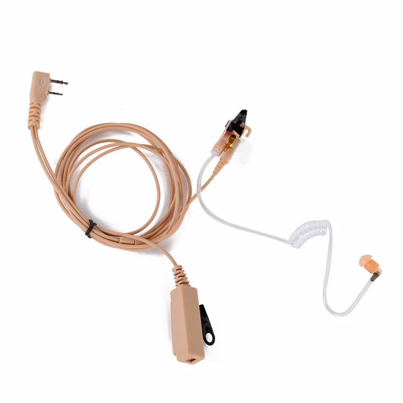 

2 Pin PTT Noise Reduction Headset Covert Acoustic Tube Earpiece MIC for KENWOOD BAOFENG UV-5R QUANSHENG PUXING WOUXUN Earpiece