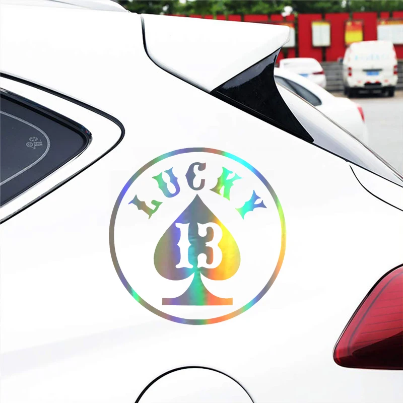 Car Sticker Vinyl 1515CM LUCKY NUMBER 13 Sticker Reflective3 Funny 3D Car Stickers and Decals Rear Window Wall Door Car Styling (1)