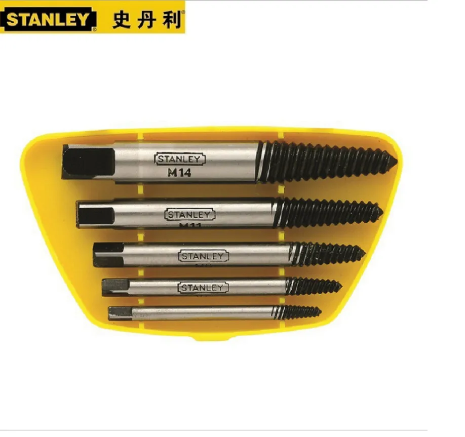 

Stanley 5-piece E-Z speed damaged screw puller, removal kit for nut puller and screw bolt bathtub faucet small puller