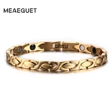 Позолоченный 18k магнитный браслет для мужчин из нержавеющей стали высокого качаства