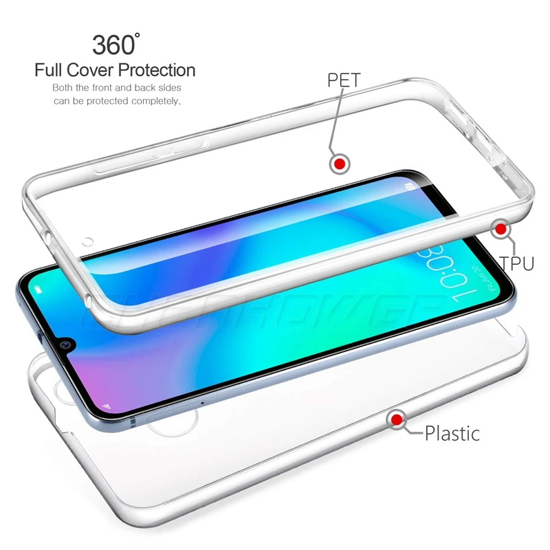 Двойной силиконовый чехол для Huawei P20 P30 Pro Y6 Y7 Y9 P Smart 2019 Y5 Prime 2018 Honor 8A 8C 8X 7A 7C Mate 20