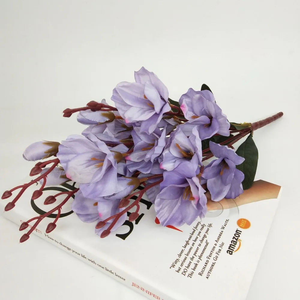 Simulation Silk Magnolia Orchid Flower Artificial Flowers For Home Party Wedding Bouquet Simple Style Big Size Orchid JH76 (2)