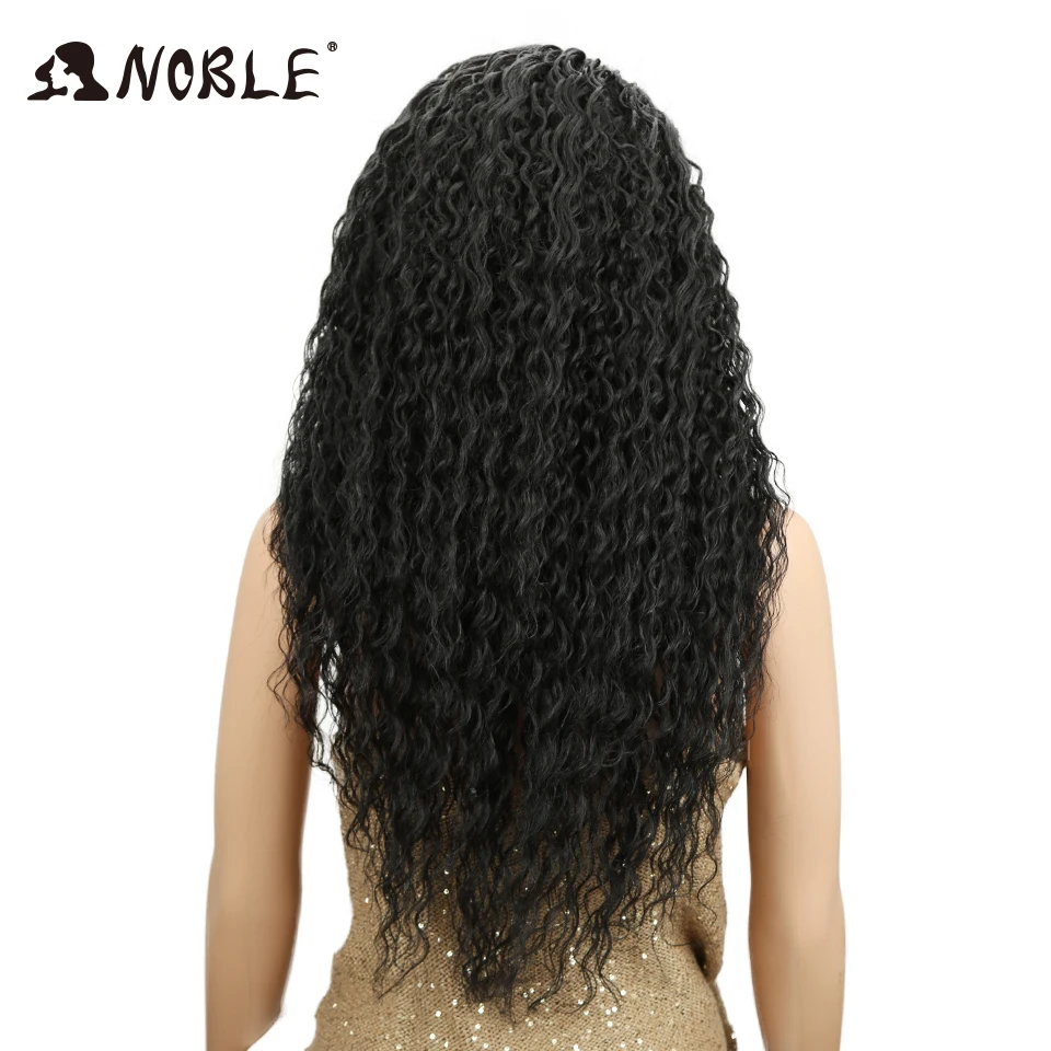 Noble Hair Soft Kinky Curly Natural Black Long Synthetic Lace Wigs For Black Women 26\