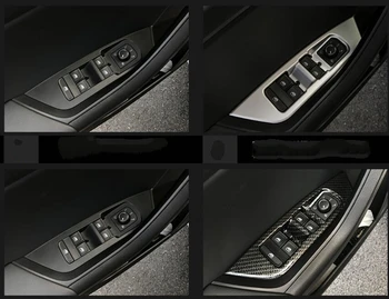 

For Skoda Kodiaq 2017 2018 ABS Chrome / Carbon fiber color plastic For Left Hand Drive Window Switch Adjusting Cover Trim Decor