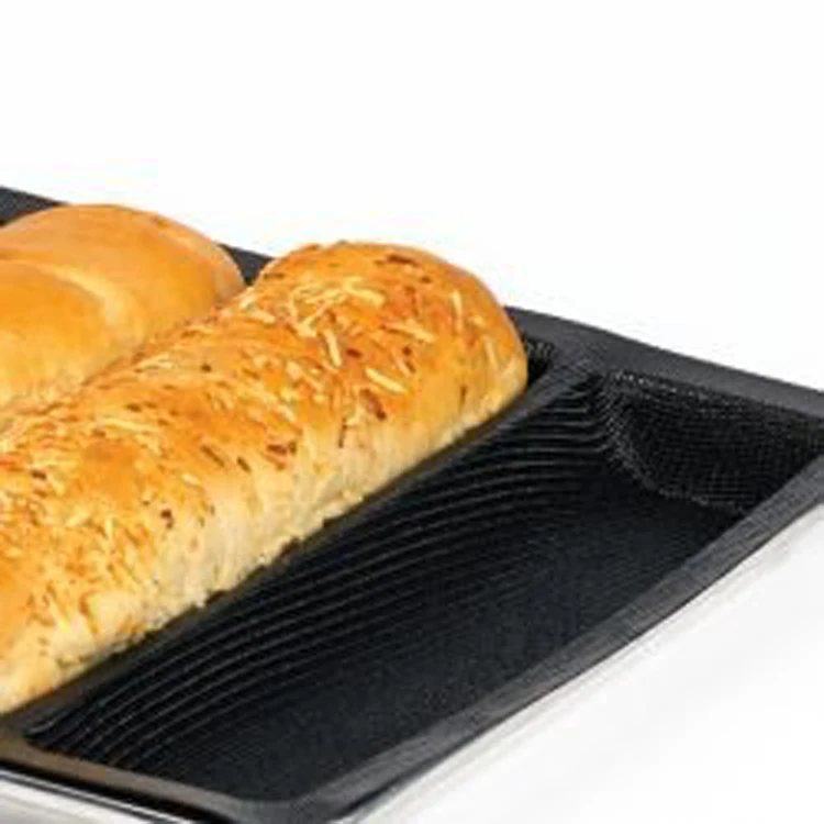 6.7inch 3 Loaf Baking Pan Sub Roll Flexipan Ventilated Silicone Sub
