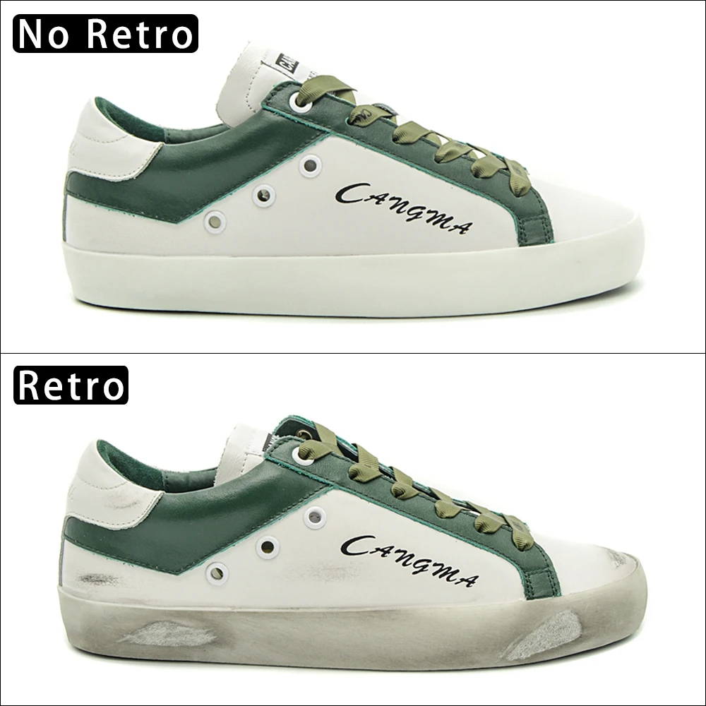 CANGMA/итальянская повседневная обувь; мужские кроссовки; сезон осень; цвет белый, зеленый; дышащая мужская обувь для отдыха из натуральной кожи; большие размеры; Scarpe Uomo