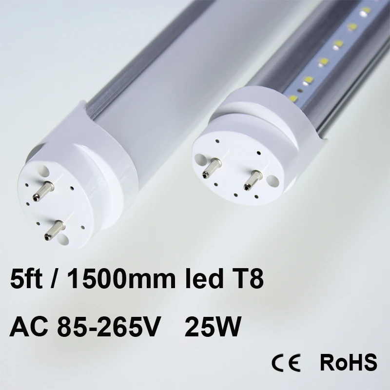 Tubo de luz led fluorescente de doble extremo, 85 265VAC, T8, 18W, 22W, 25W,  5 pies|tube light|led fluorescentt8 tube light - AliExpress