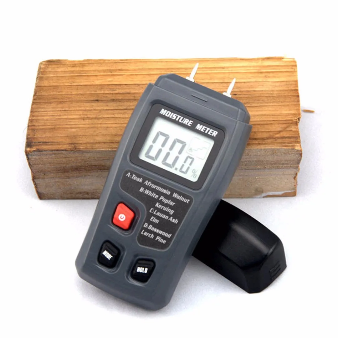 1pc High Resolution 0-99.9% Digital Timber Damp Detector Wood Moisture Meter Humidity Tester Auto Power Off For Testing Tool