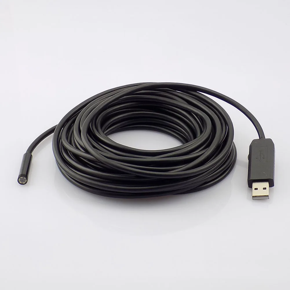 

Gakaki 7mm Lens Endoscope USB Camera 15M IP67 Waterproof Inspection Flexible Snake USB Tube Pipe Borescope Camera 6LED