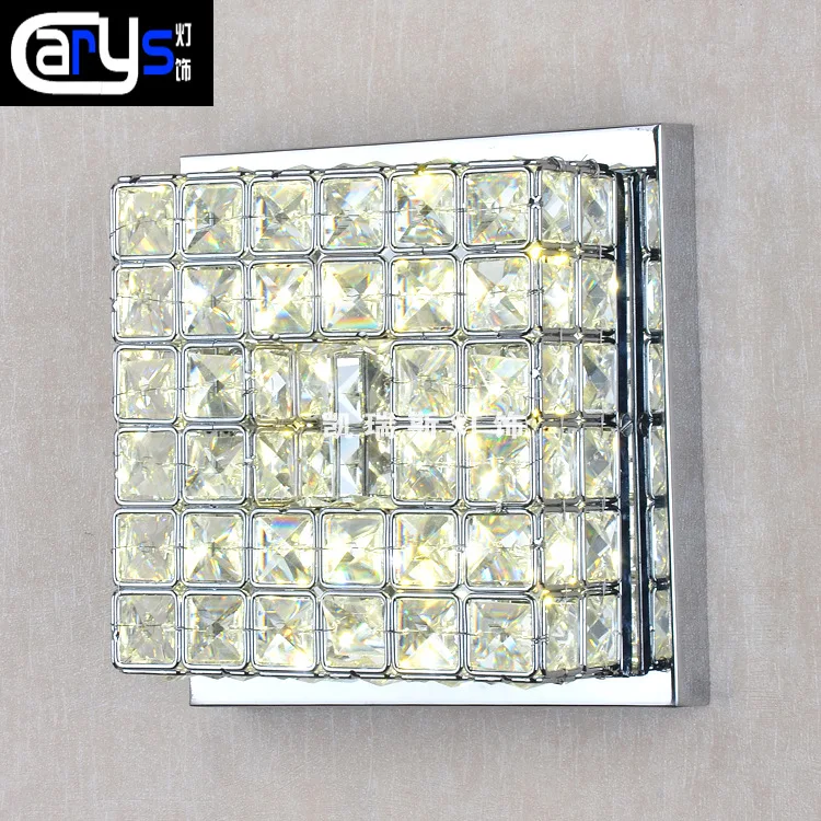 

Wholesale hot led aisle lamp stainless steel square crystal ceiling lamp, hallway corridor corridor lights Taobao