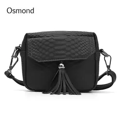 Осмонд Новый Аллигатор Крокодил PU кожаная сумка Для женщин бахромой Mini Crossbody сумку кисточкой сумка слинг кошелек сумки