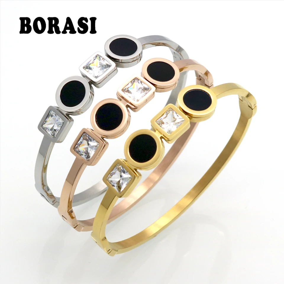 Женский браслет из нержавеющей стали 316L с фианитами|bracelets for|charm braceletbracelets for women |
