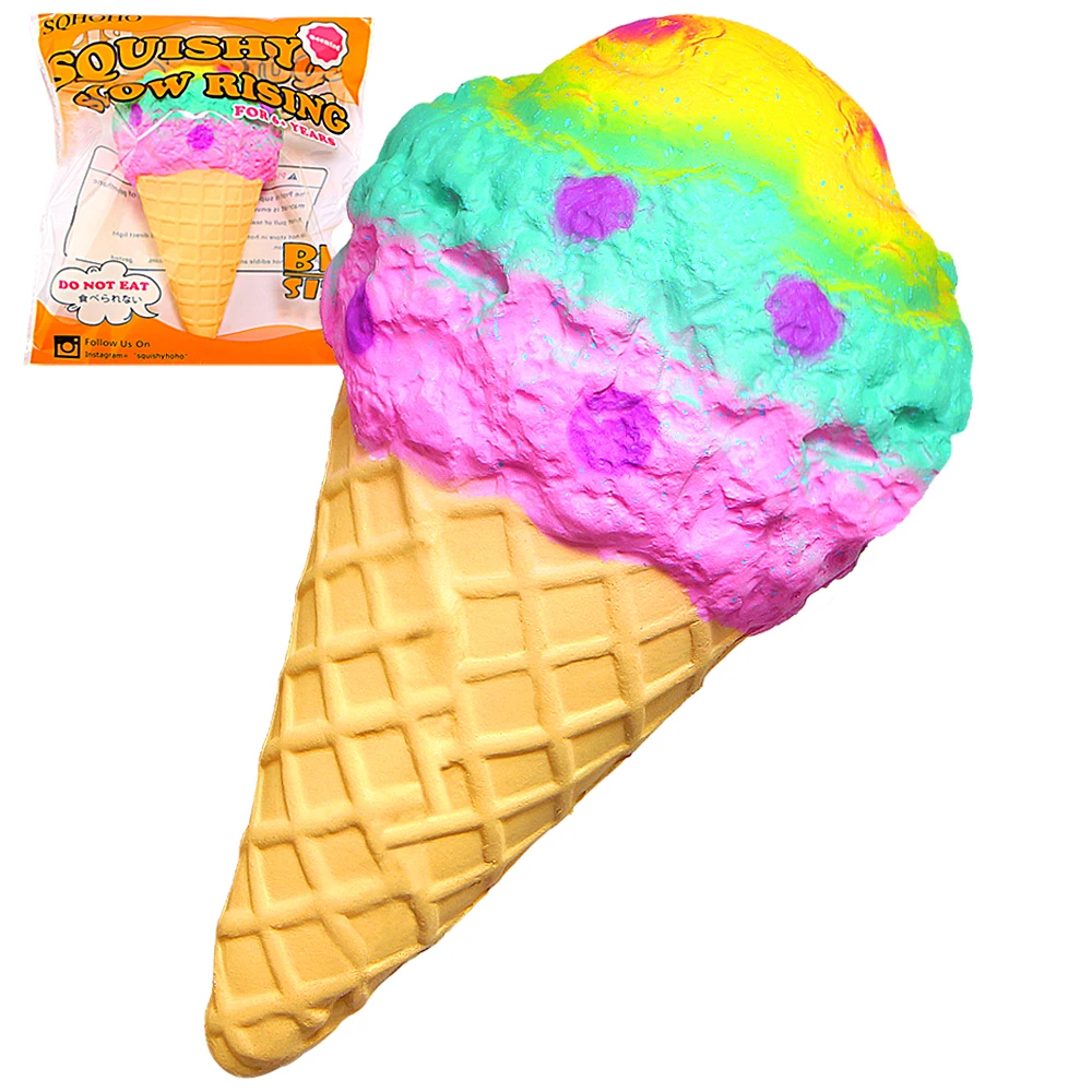 Jumbo Squishy Colorful Ice Cream Squishies Slow Rising Bread Scented