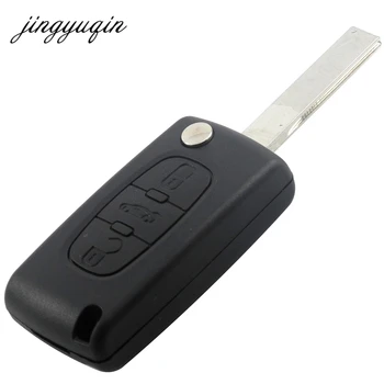 Keyforkess 10pcs HCA Uncut Chiave di Vibrazione Borsette Caso Fob Per CITROEN C2 C5 C6 XSARA GRAND PICASSO PEUGEOT 406 308 307 408 3 Bottoni