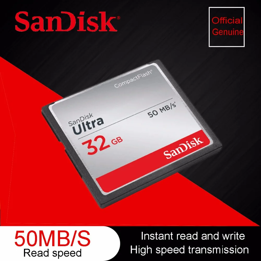 Original Genuine SanDisk Fit Ultra Memory Card CF Compact Flash Card 50 MB/s cf card 32gb 16gb