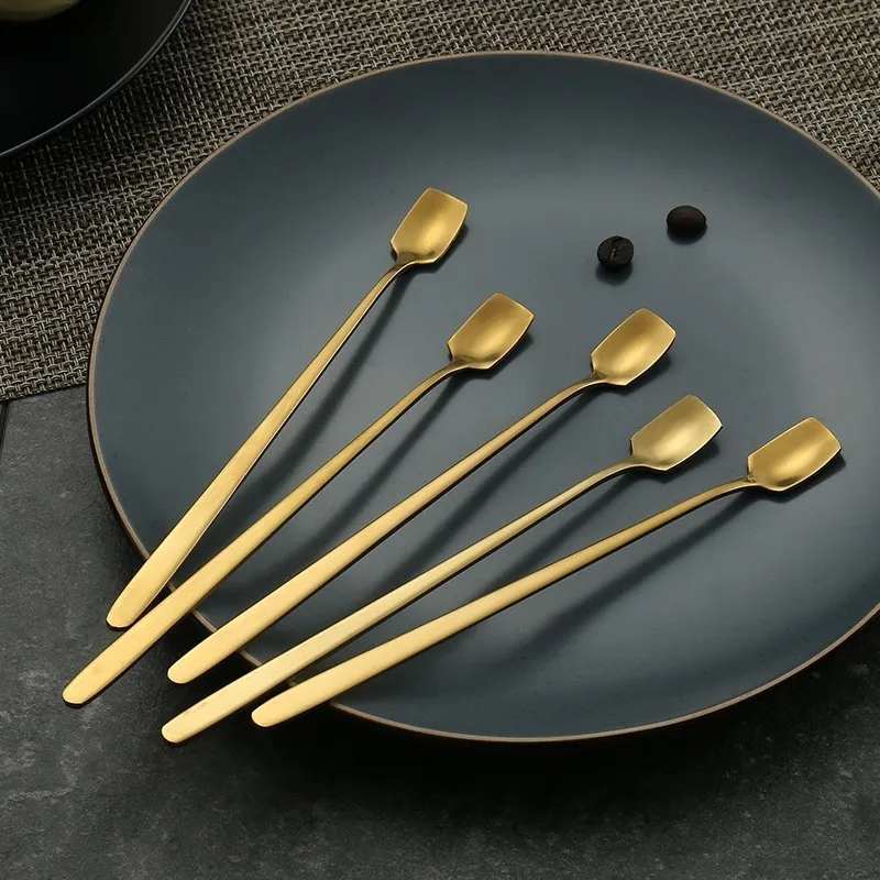 

Stainless Steel Love Spoon set Mug Coffee Cup Stirring Spoon Golden Rose Petal Soup Spoon Breakfast Tableware Tea Spoon Metal