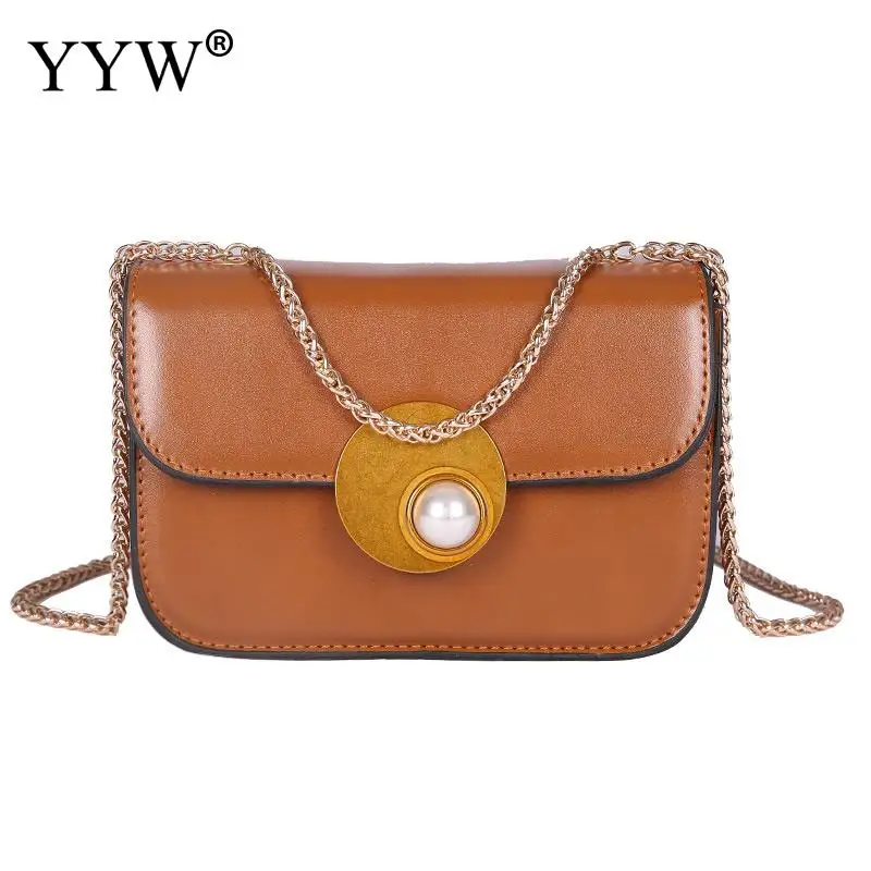 

Female Shoulder Bag with Fake Pearl Ladies' PU Leather Crossbody Bag Luxury Handbags Women Evenple Bags Designer Womens' Pouch