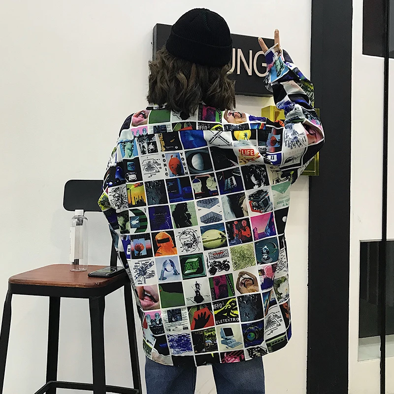Korobov рубашки женские 2019 новые модные с принтом Harajuku длинным рукавом Свободные