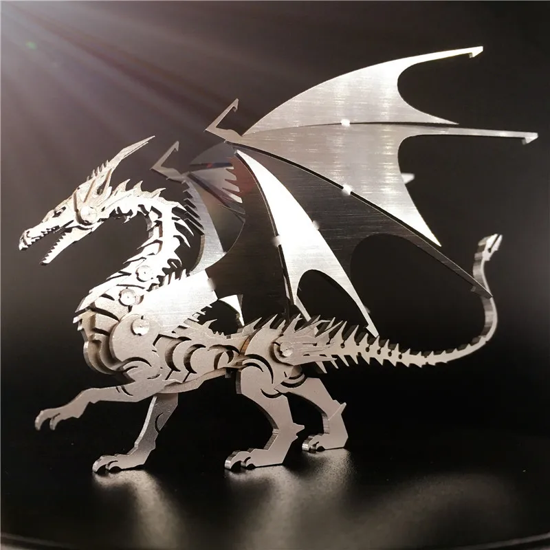 

High Quality Dragon Animal Stainless Steel 3D Metal Kits Kid Puzzle Assembling Model Creative Birthday Decoration Collection Toy
