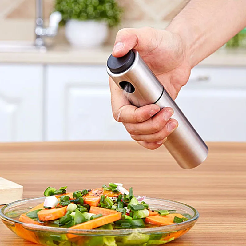 

Portable Stainless Steel Olive Oil Sprayer Cruets Misters Pump Bottle Cooking Tools Kitchen Accessories