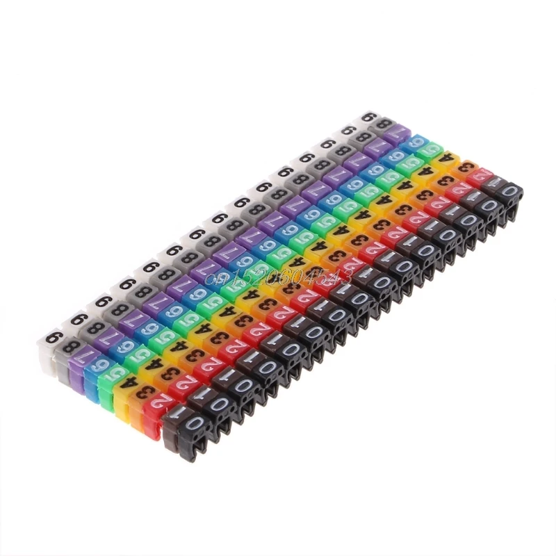 

150 Pcs Cable Markers Colourful C-Type Marker Number Tag Label For 2-3mm Wire Cable Markers R25 Drop ship
