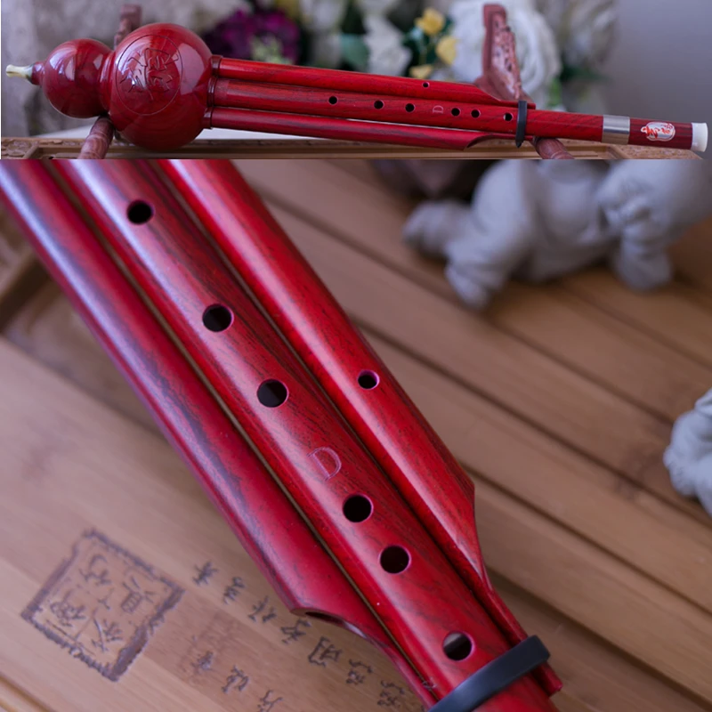 Chinese Hulusi Bass D Key Flute with Case